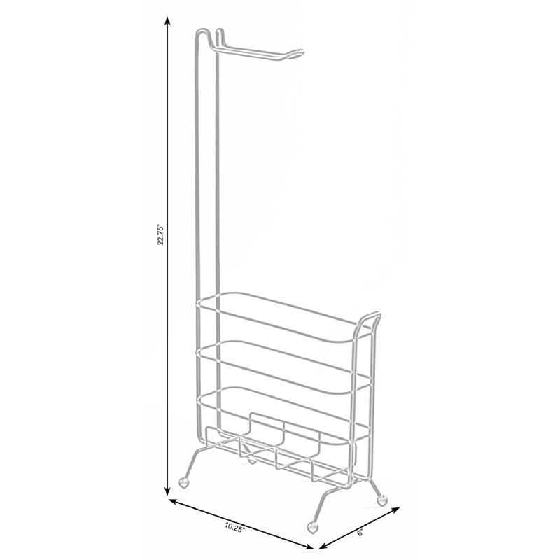 Basicwise Metal Freestanding Toilet Paper Holder with Magazine Rack & Reviews Wayfair